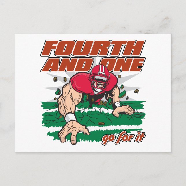 Fußball Vierte und Eins Postkarte (Vorderseite)