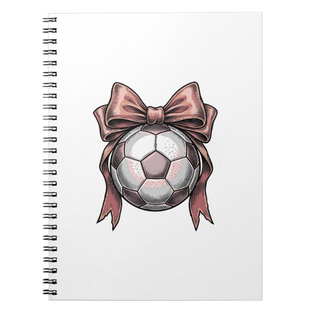 Fußball Vintage mit rosa Schleife Notizblock (Vorderseite)