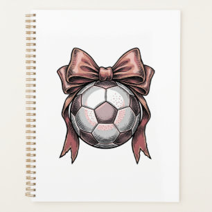 Fußball Vintage mit rosa Schleife Planer