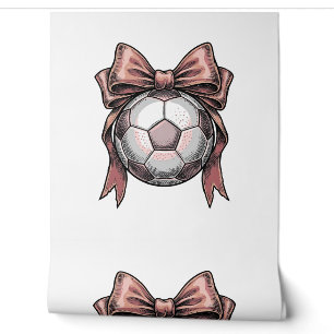 Fußball Vintage mit rosa Schleife Tapete