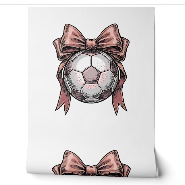 Fußball Vintage mit rosa Schleife Tapete (Abrollen)
