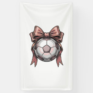 Fußball Vintage rosa Schleife Banner