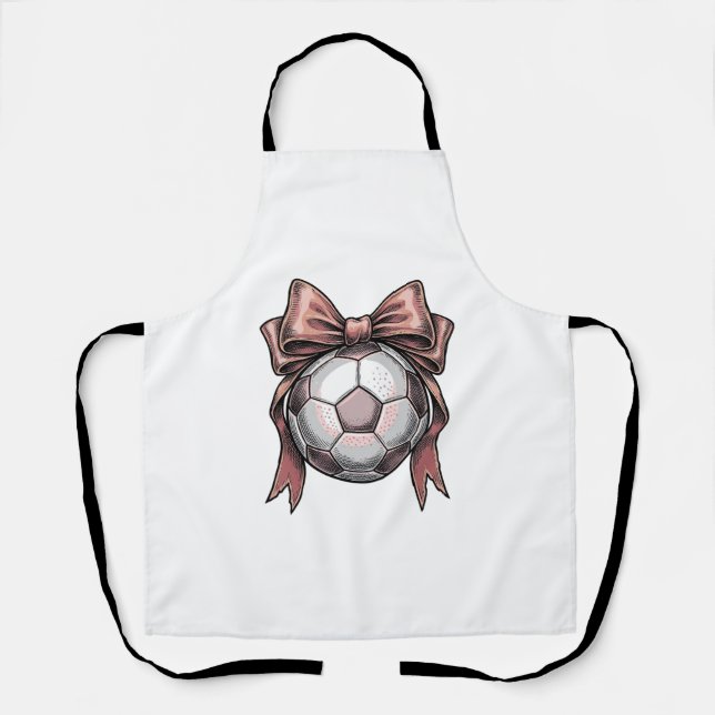 Fußball Vintage rosa Schleife Schürze (Vorderseite)