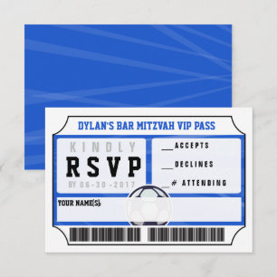 FUSSBALL VIP-RÜCKKARTE Bar-Mizwa-Einladung Einladung