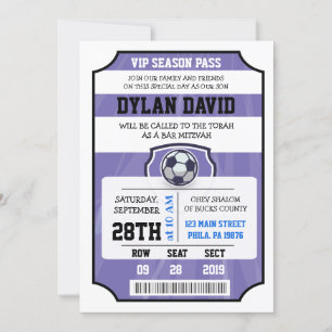 FUSSBALL VIP-TICKET Lila Bat Mitzvah-Einladung Einladung