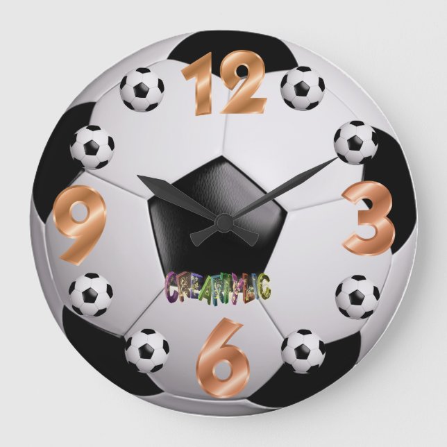 Fußball-Wall-Uhr Große Wanduhr (Vorderseite)