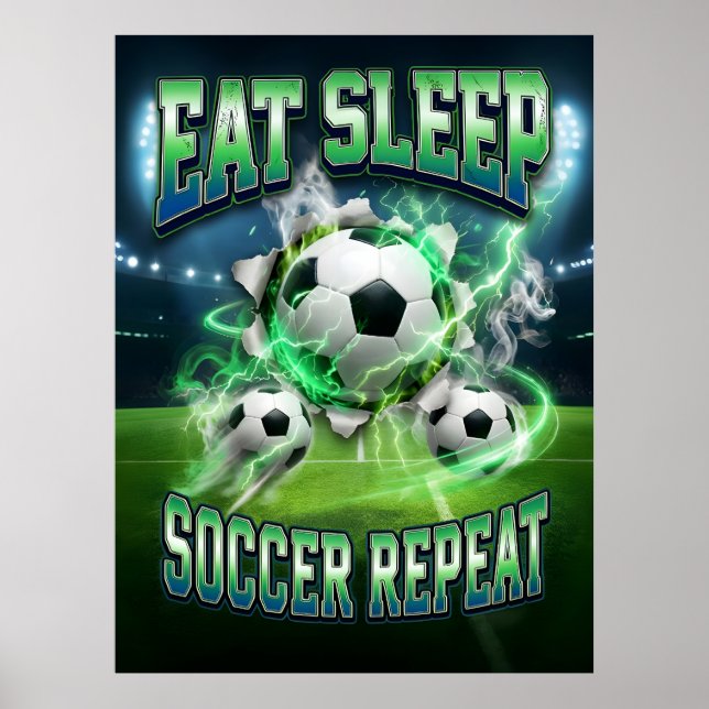 Fußball-Wandkunst - Retro-90er-Bootleg-Stil Poster (Vorne)