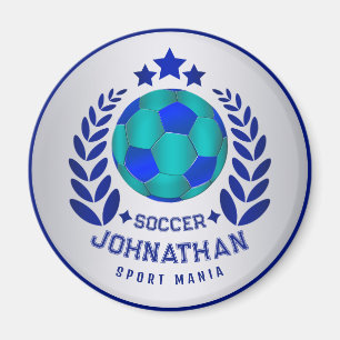Fußball-Wappen Helle blaue Sport-Fan-Geschenke Magnet