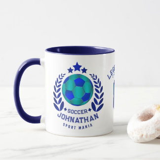 Fußball-Wappen | Helle blaue Sport-Fan-Geschenke  Tasse