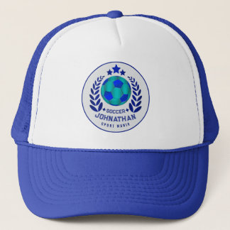 Fußball-Wappen | Helle blaue Sport-Fan-Geschenke Truckerkappe