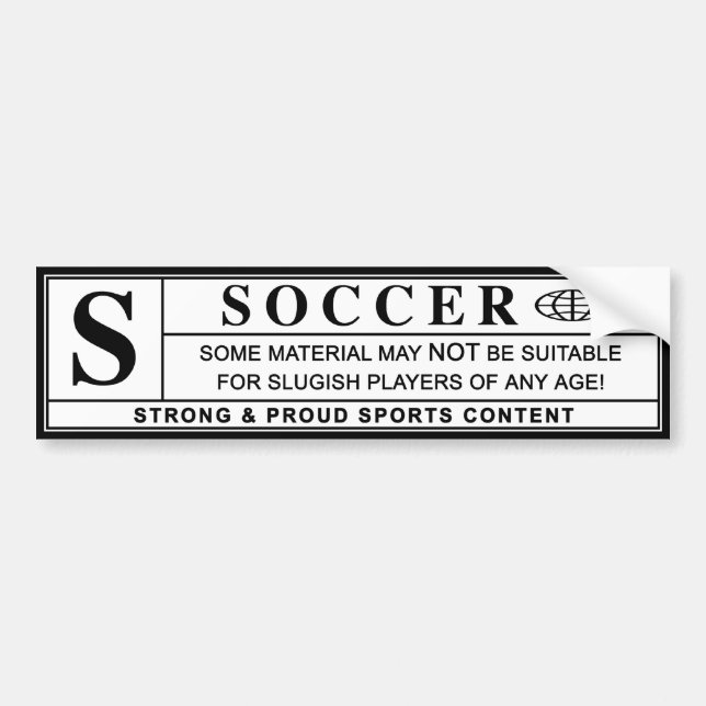 Fußball-Warnschild Autoaufkleber (Vorne)