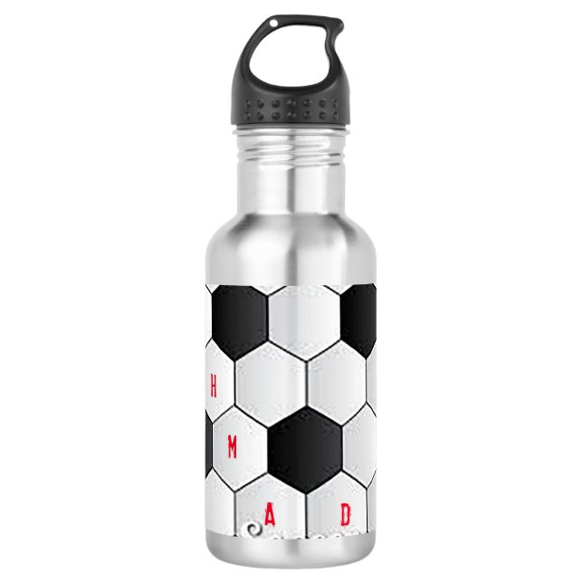 Fußball-Wasserflasche Edelstahlflasche (Vorderseite)