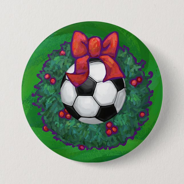 Fußball Weihnachten Button (Vorderseite)
