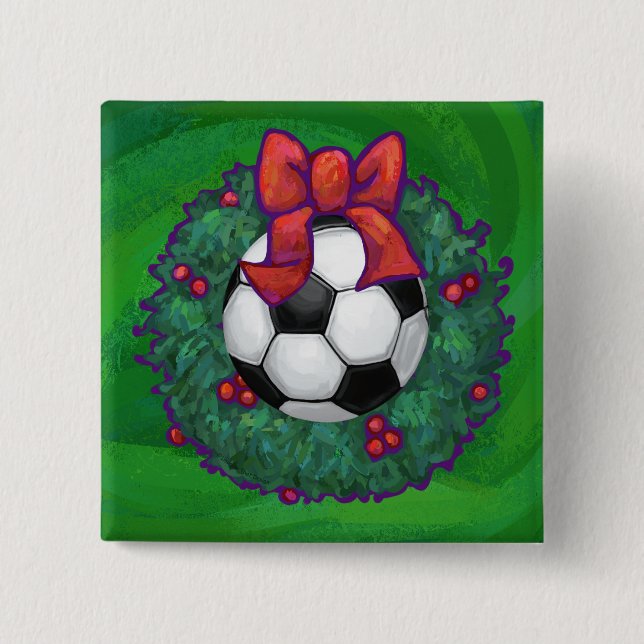 Fußball Weihnachten Button (Vorderseite)