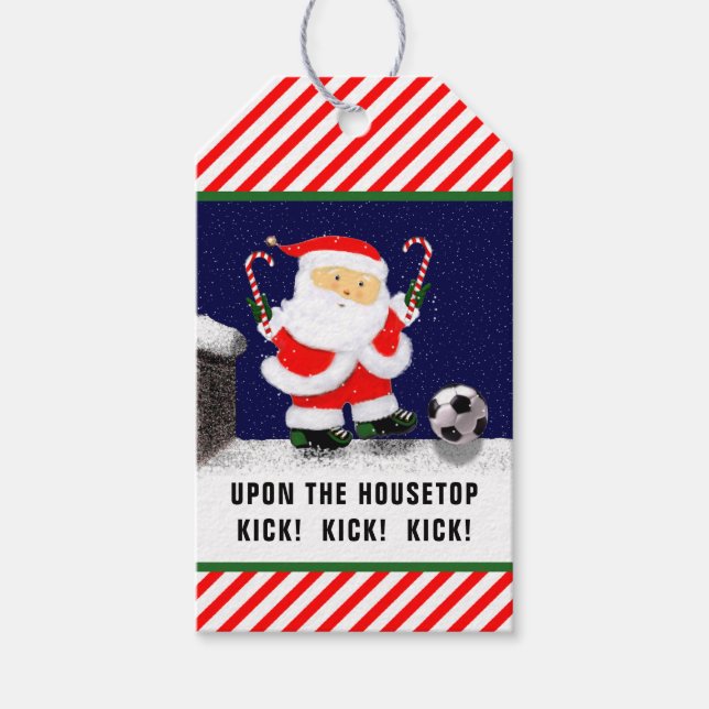 Fußball Weihnachten Geschenkanhänger (Vorderseite)