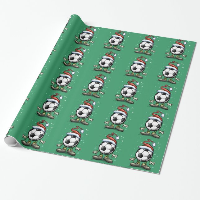 Fußball Weihnachten Geschenkpapier (Ungerollt)