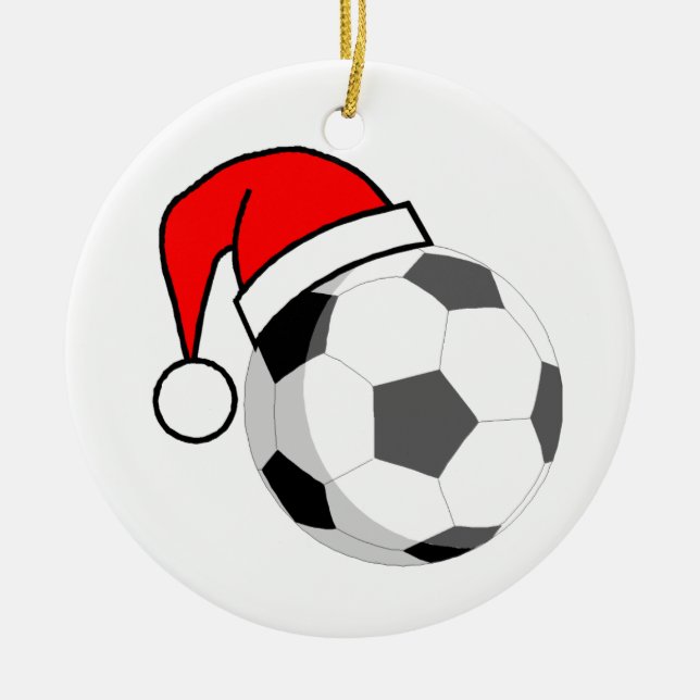 Fußball-Weihnachten Keramikornament (Vorne)
