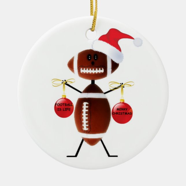 Fußball Weihnachten Keramikornament (Vorne)