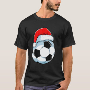 Fußball Weihnachten Lustiger Weihnachtsmann Hut Ba T-Shirt