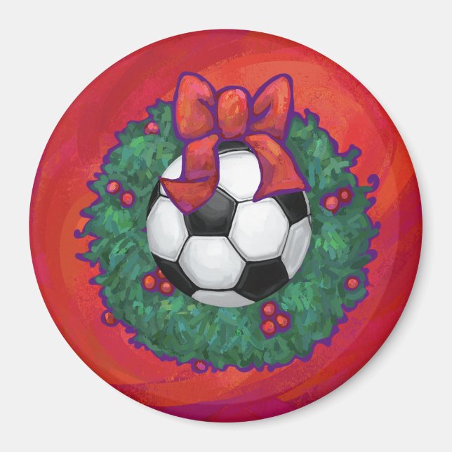 Fußball Weihnachten Magnet (Vorne)