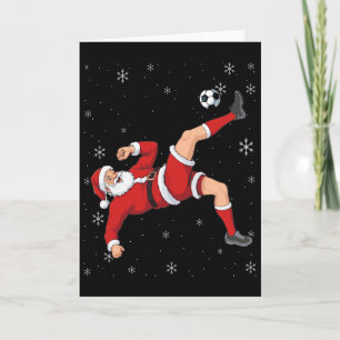 Fußball Weihnachten Santa Fahrrad Kick Xmas Jungen Karte