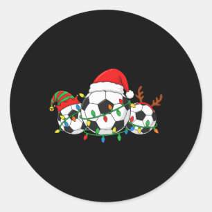 Fußball Weihnachten Spieler Santa Hut Xmas Sport M Runder Aufkleber