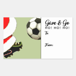 Fußball-Weihnachts-Geschenkanhänger Rechteckiger Aufkleber