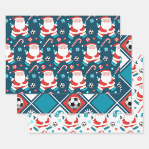 Fußball Weihnachts-Geschenkverpackungspapier Geschenkpapier Set