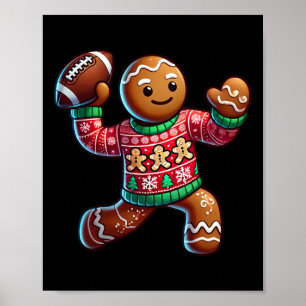 Fußball Weihnachts Lebkuchen Mann Fußball Ugly C Poster