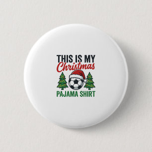 Fußball-Weihnachts-Pyjama-Hemd Button