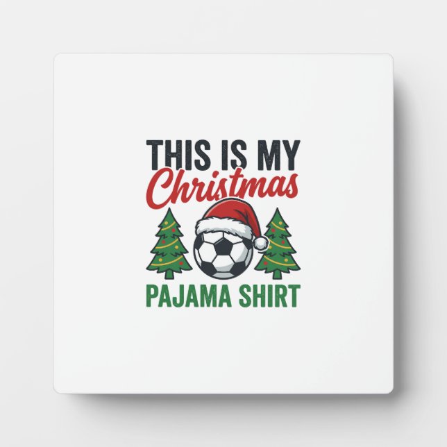 Fußball-Weihnachts-Pyjama-Hemd Fotoplatte (Vorderseite)