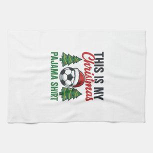 Fußball-Weihnachts-Pyjama-Hemd Geschirrtuch