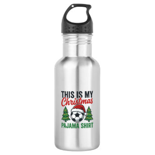 Fußball-Weihnachts-Pyjama-Shirt Edelstahlflasche
