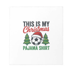 Fußball-Weihnachts-Pyjama-Shirt Notizblock