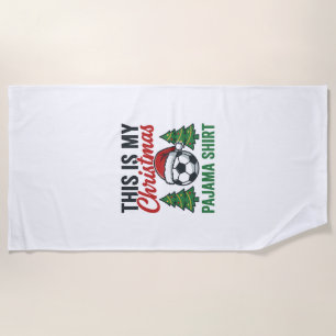 Fußball-Weihnachts-Pyjama-Shirt Strandtuch