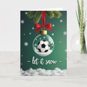 Fußball-Weihnachts-Schneekugel Karte