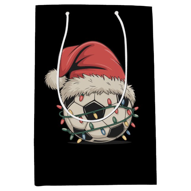 Fußball Weihnachts-Weihnachtsmannmütze Weihnachten Mittlere Geschenktüte (Vorderseite)