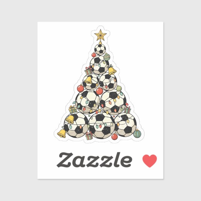Fußball-Weihnachtsbaum Aufkleber (Blatt)
