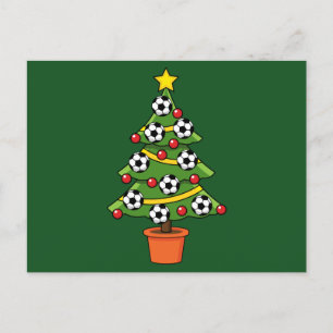 Fußball Weihnachtsbaum Feiertagspostkarte