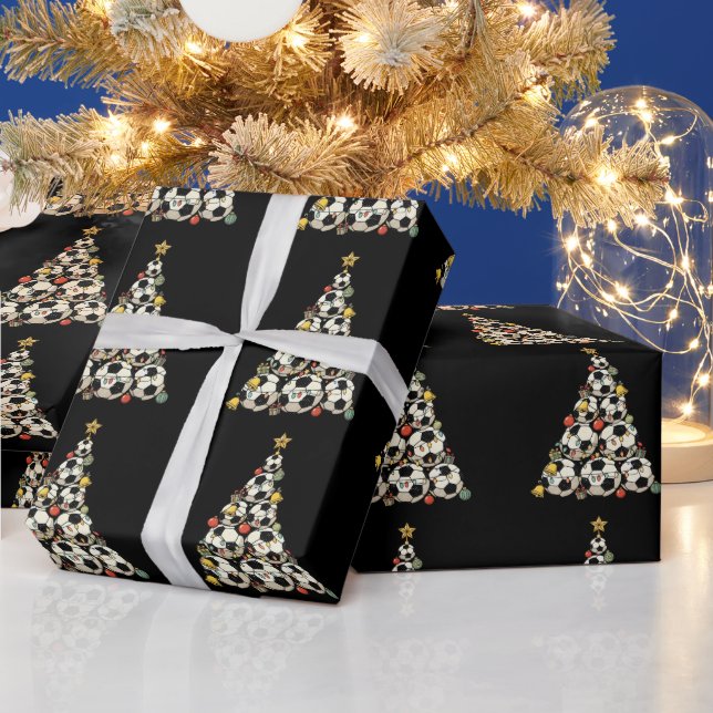 Fußball-Weihnachtsbaum Geschenkpapier (Feiertage)
