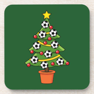Fußball Weihnachtsbaum Getränkeuntersetzer