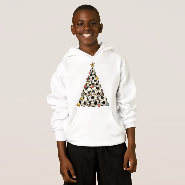 Fußball-Weihnachtsbaum Hoodie (Vorne ganz)