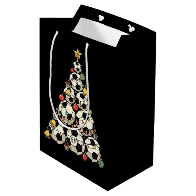 Fußball-Weihnachtsbaum Mittlere Geschenktüte (Rückseite Schrägansicht)