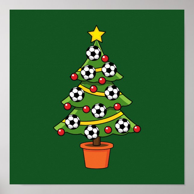 Fußball Weihnachtsbaum Poster (Vorne)