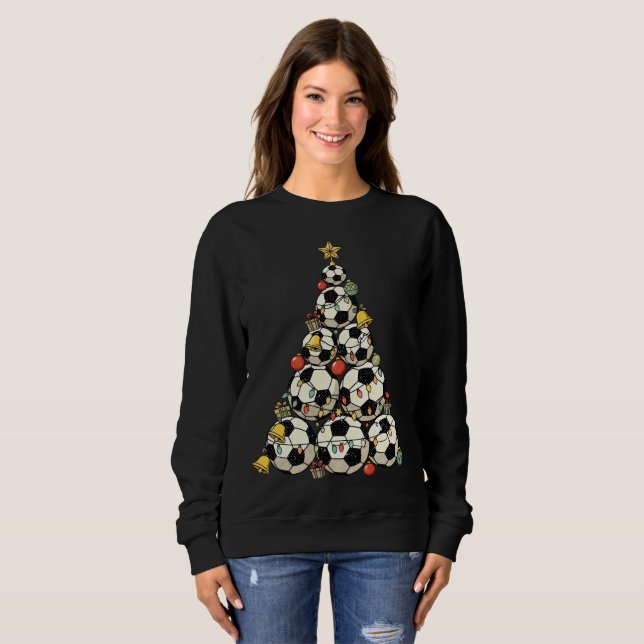 Fußball-Weihnachtsbaum Sweatshirt (Vorne ganz)