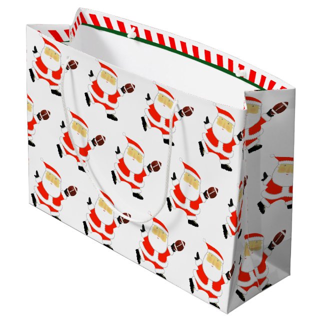 Fußball Weihnachtsfeiertag Große Geschenktüte (Rückseite Schrägansicht)