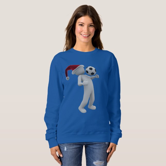 Fußball-Weihnachtsfrauen Sweatshirt (Vorne ganz)