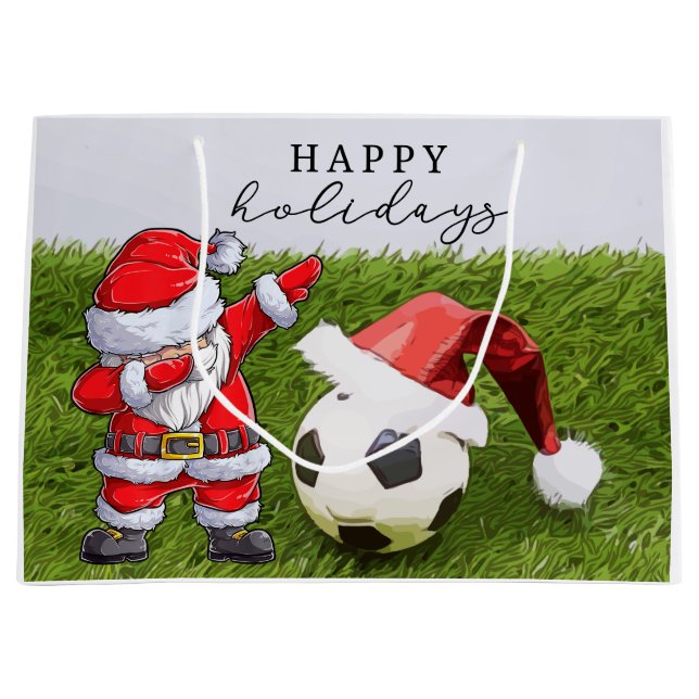 Fußball Weihnachtsfussball Weihnachtsfest Große Geschenktüte (Vorderseite)