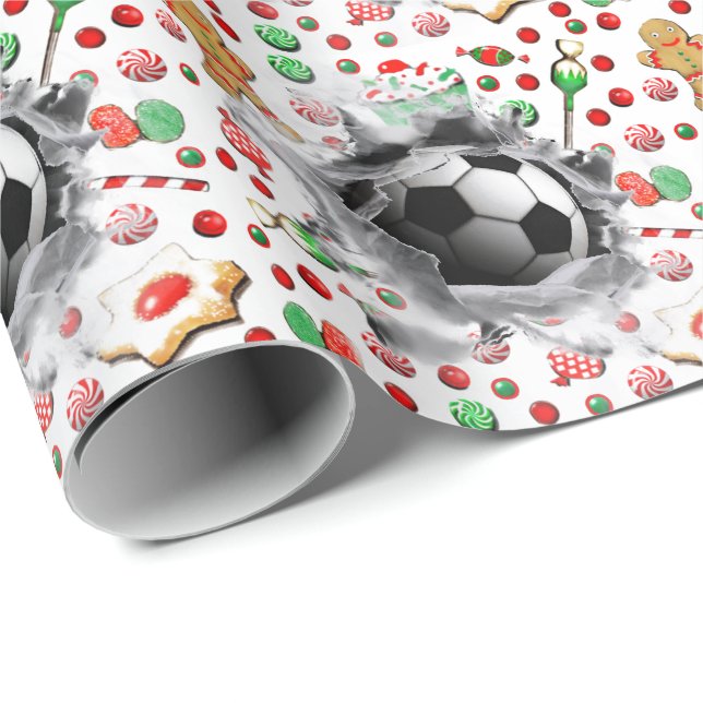 Fußball-Weihnachtsgeschenk Geschenkpapier (Rolleneckpunkt)