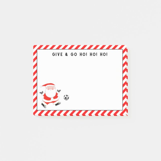 Fußball-Weihnachtsgeschenk-Notizen Post-it Klebezettel (Vorderseite)